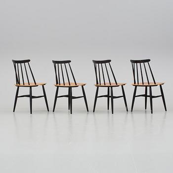 STOLAR, 4 st, "Fanett", Ilmari Tapiovaara, Edsbyverken, formgiven 1958.