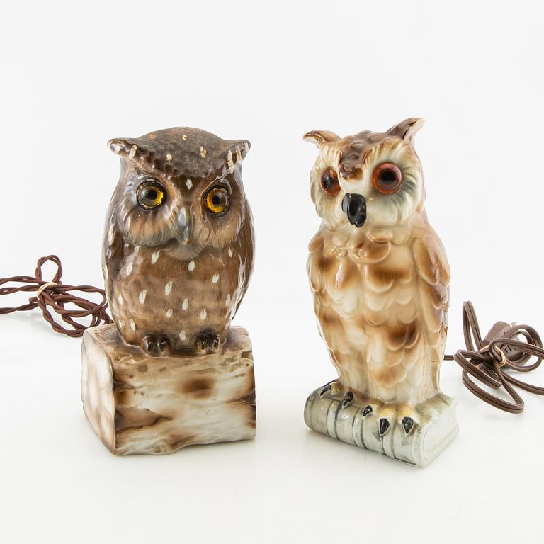 A collection of night lamps 7 pcs mid/second half of the 20th century porcelain.