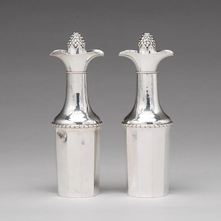 Georg Jensen, an 830/1000 silver cruet-stand, Copenhagen 1920. design nr 255.