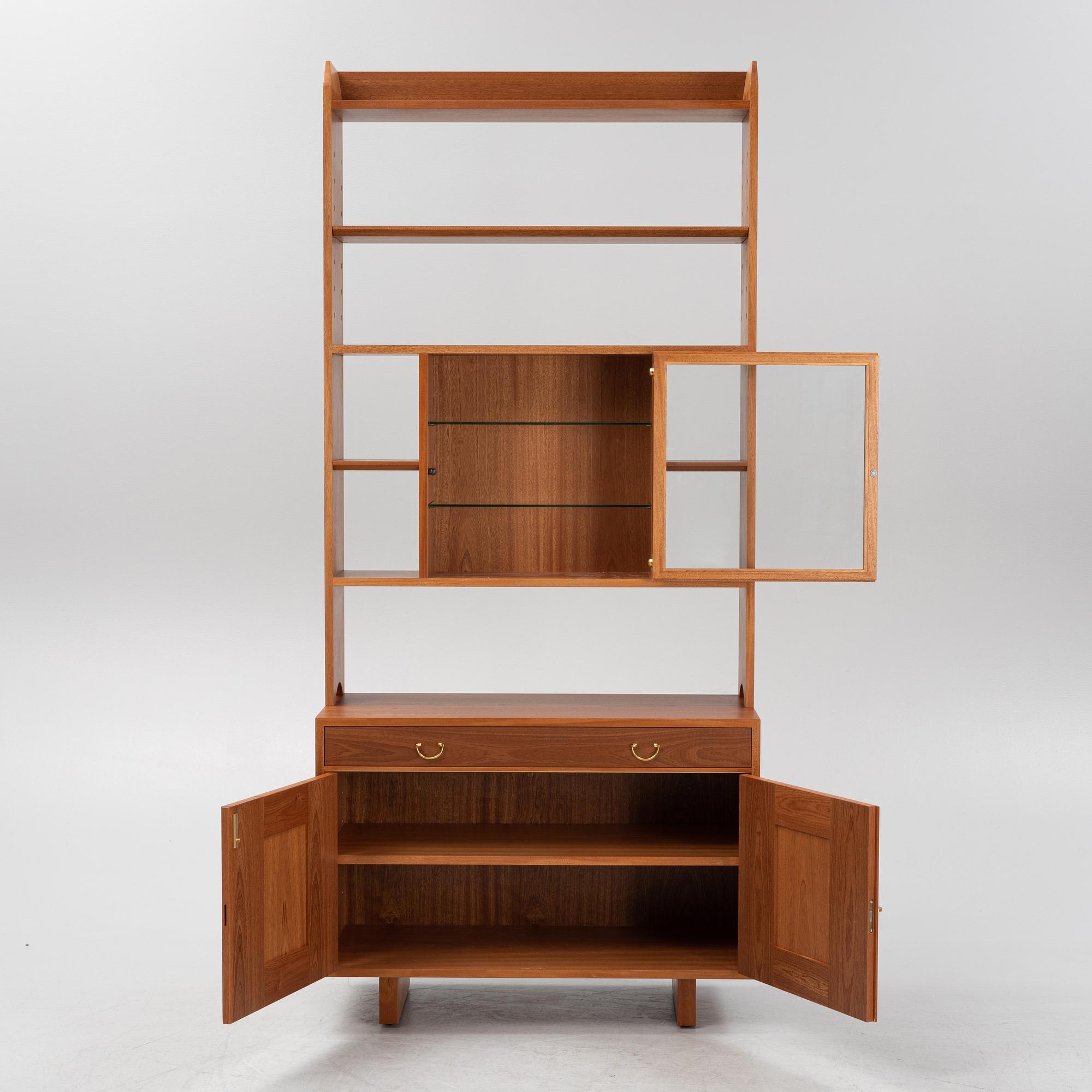 Josef Frank, a mahogany book case with vitrine and cabinet, Firma Svenskt Tenn.