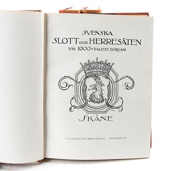 "Svenska slott och herresäten vid 1900-talets början", 5 vol,  Stockholm 1908-14; samt Ny följd 3 vol, Stockholm 1918-23.