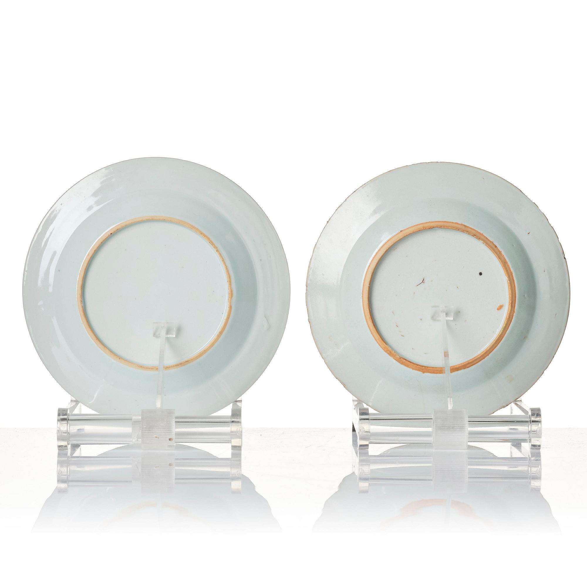 A set of six famille rose dessert dishes, Qing dynasty, Qianlong (1736-95).