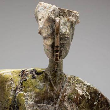 MICHAEL PIPER, a marble sculpture, signed with initials.