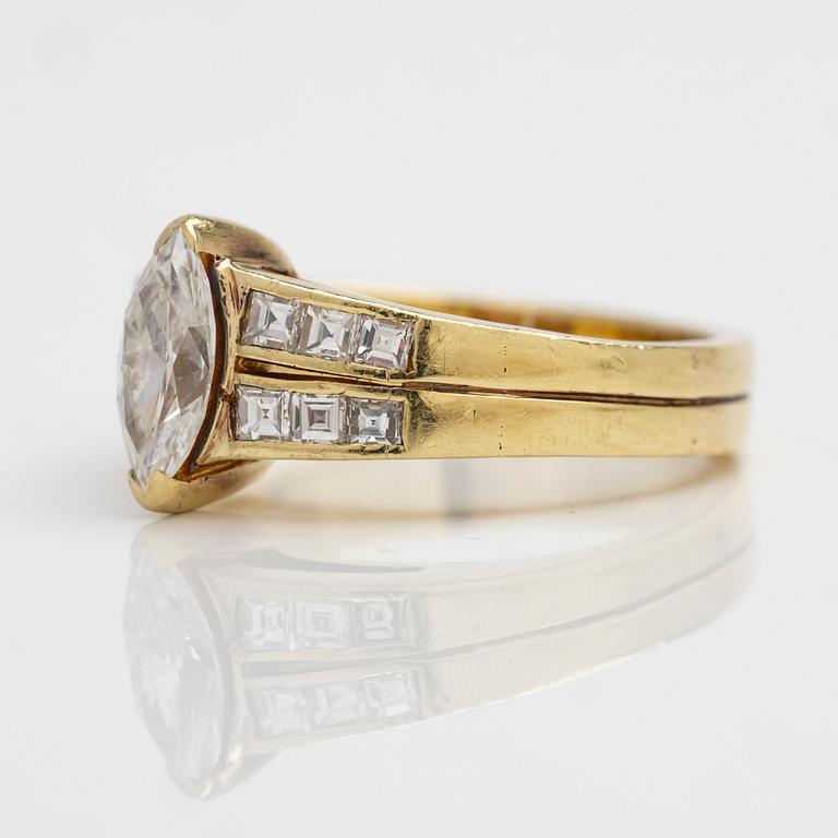 Willy Wiemann, Ring in 18K gold and diamonds, Merano, Italy.