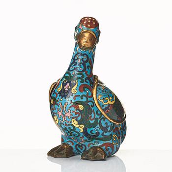 A cloissoné duck, Qing dynasty, 19th Century.