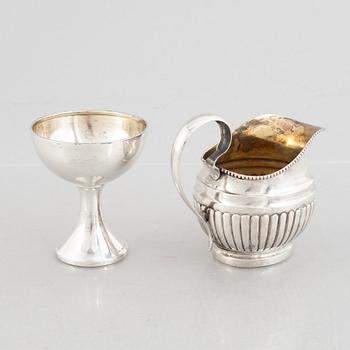 Cream jug and bowl on foot, Finland and Sweden, 19th-20th century.