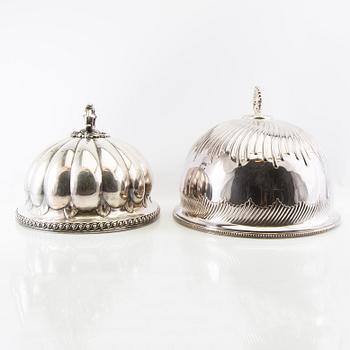 Cloche/Serving dome 2 pcs silver-plated early 20th century England.