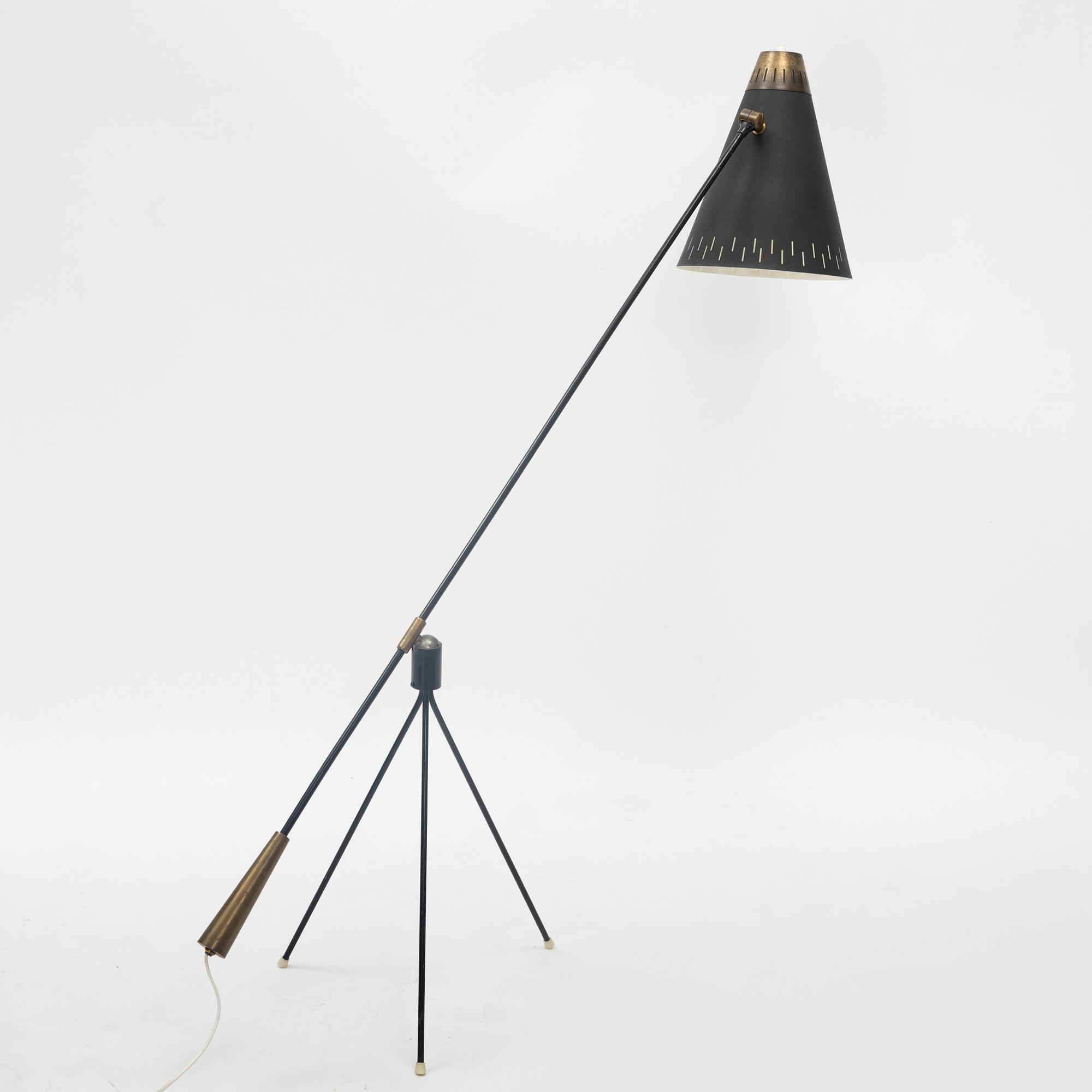 Gilbert Watrous, golvlampa, Heifetz Mfg. Co, sannolikt licenstillverkad av Bergboms, Sverige, 1950-tal.