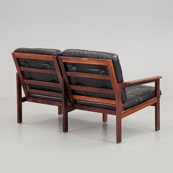 ILLUM WIKKELSÖ, soffa samt fåtölj, "Capella", N Eilersen, 1960/70-tal.