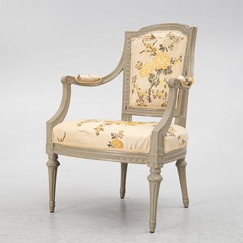 A late Gustavian open-back armchair attributed to Johan Erik Höglander (master in Stockholm 1777-1813).