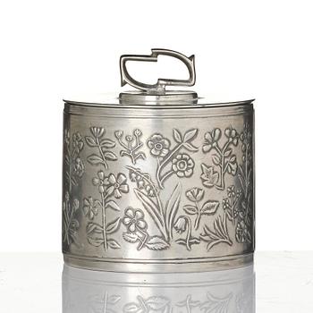 Estrid Ericson, & Firma Svenskt Tenn, a lidded pewter jar, Stockholm, 1975.