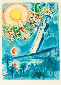 151. Marc Chagall, "Fiancés dans le ciel de Nice", from: "Nice et la Côte d'Azur".