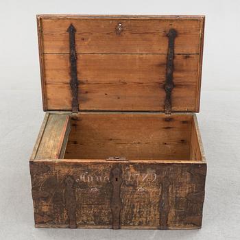 a 18th century wooden chest.