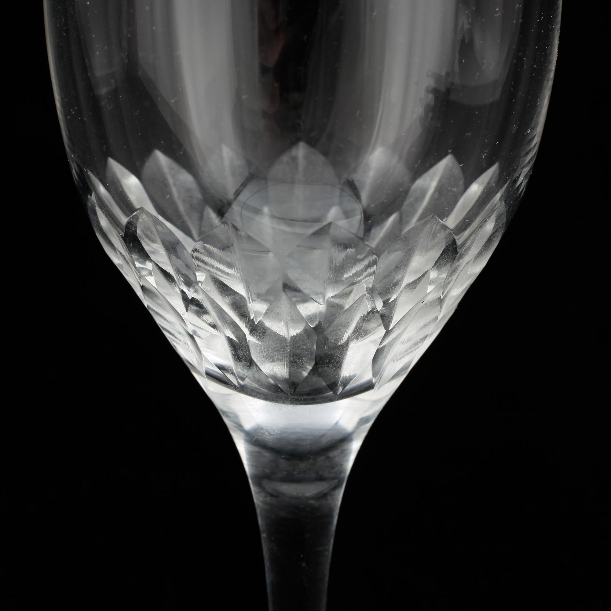 VINGLAS, 6 st, glas, "Karolina", Gunnar Cyrén, Orrefors.