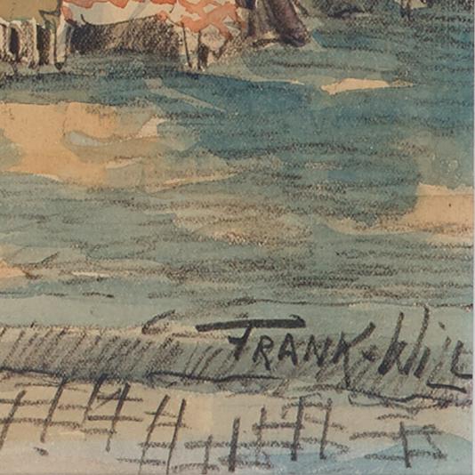 FRANK WILL BELLIOT NAUDIN, watercolour, signed, Paris.