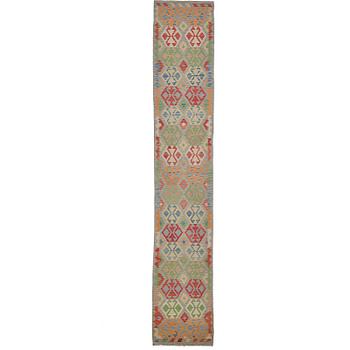 A RUNNER, kilim 486 x 85  cm.
