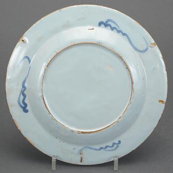 TALLRIK, Delft, 1700-tal.
