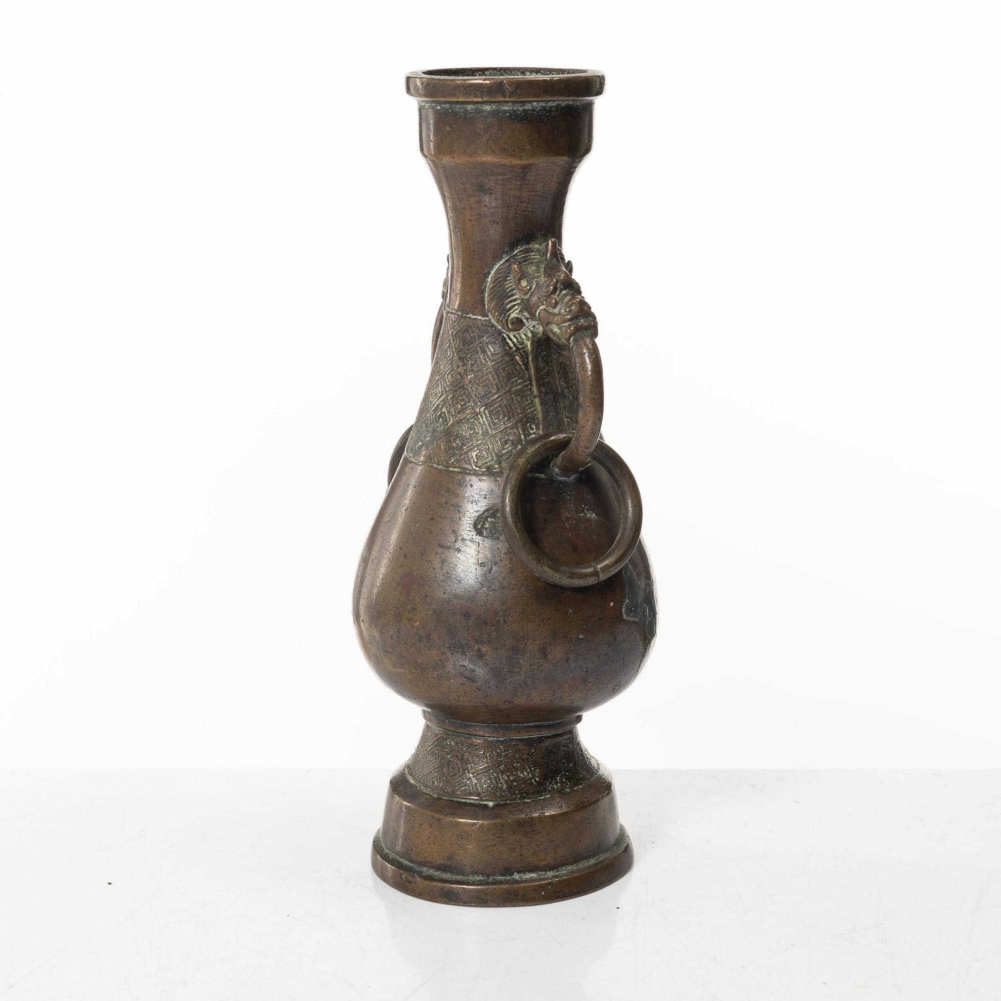 A Chinese bronze vase, Ming dynasty (1368-1644).