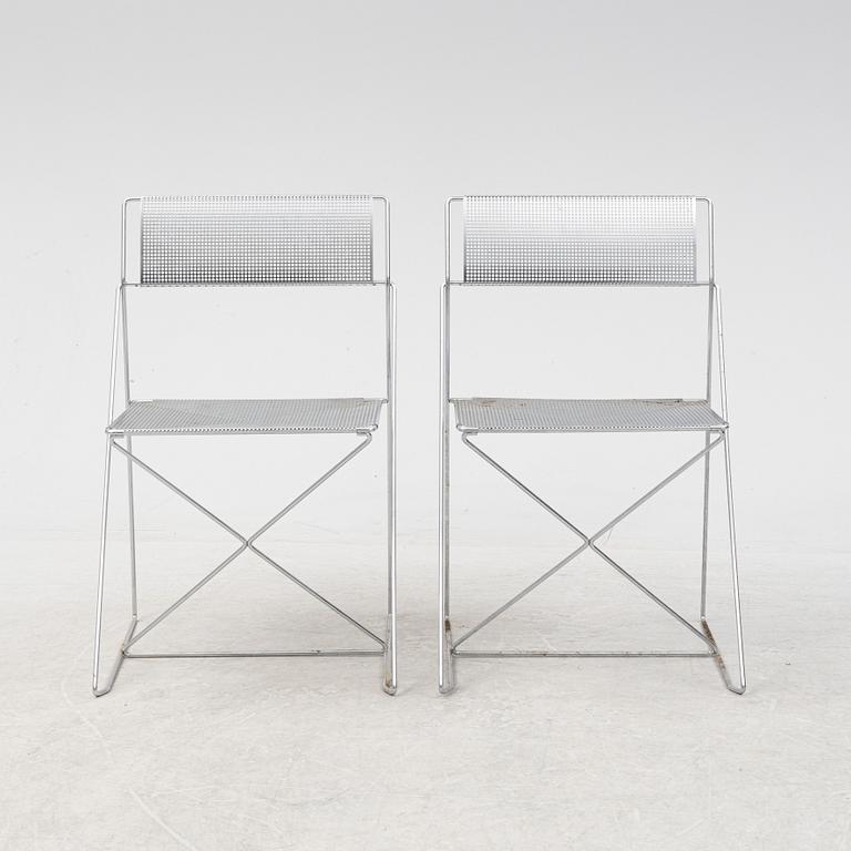 A set of six 'X-line' chairs by Niels Jorgen Haugesen for Magis, designed 1977.