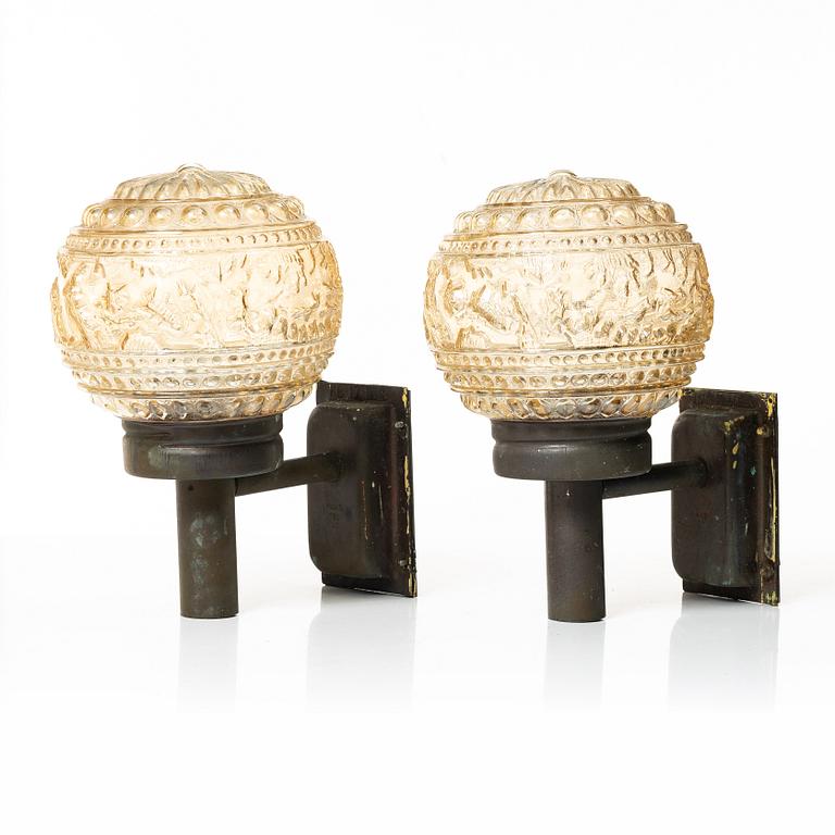 Utebelysning/Vägglampor, ett par, Norge, 1970-tal.