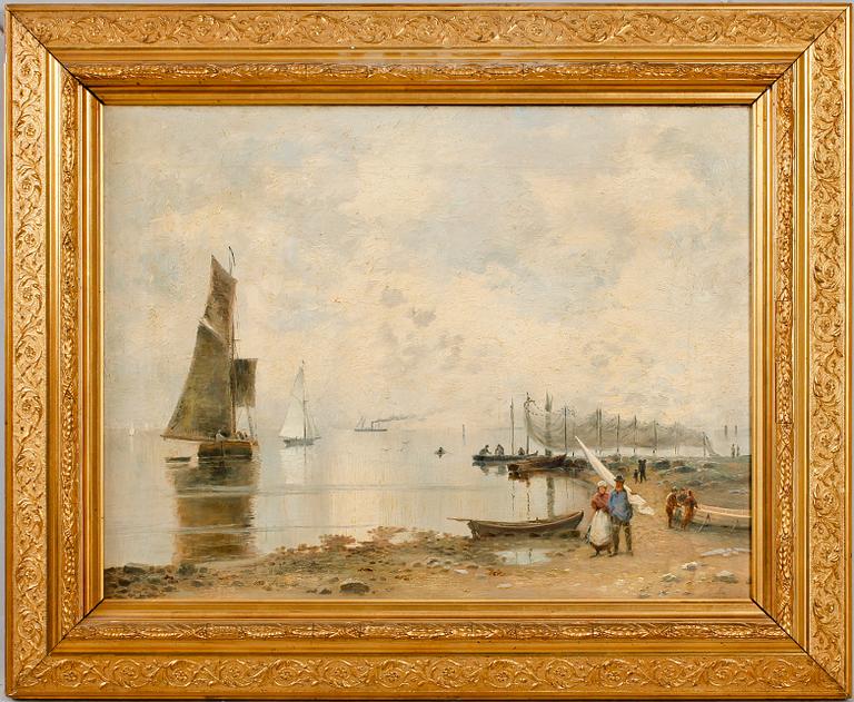 OKÄND KONSTNÄR, olja på duk, uppfodrad, monogramsignerad L och daterad 1887.