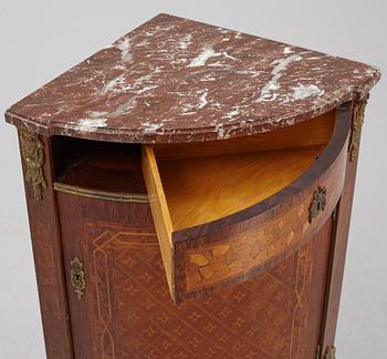 A Gustavian-style parquetry encoignure, mid 20th century.