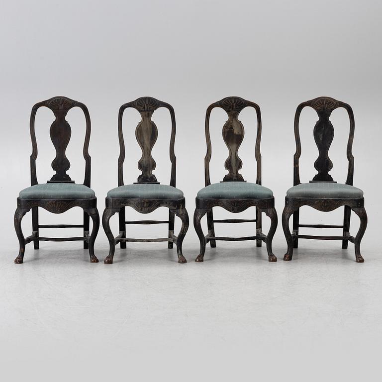 Four chairs, second half of the 18th century, Rococo.