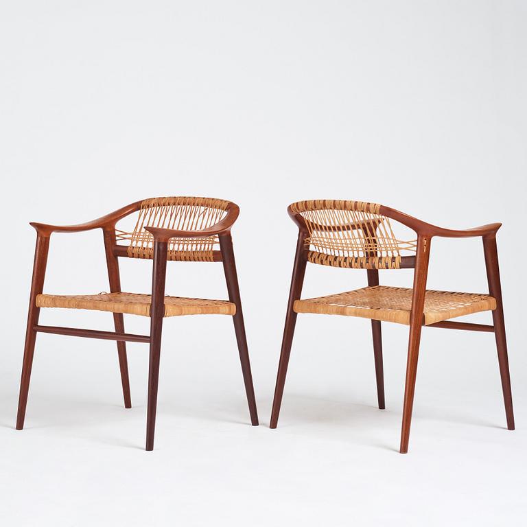 Adolf Relling & Sigurd Resell, a set of 6 "55 Bambi" chairs, Gustav Bahus eft. for Rastad & Relling, Norway 1950-60s.