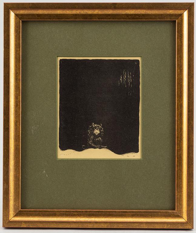 John Bauer, lithograph, from: "Troll". Signed J B in the print.