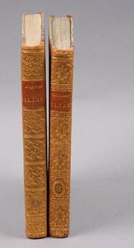 BÖCKER, 2 vol, "Iliaden" av Homeros, översatt av Marcus Wallenberg, Stockholm 1814 resp 1815.