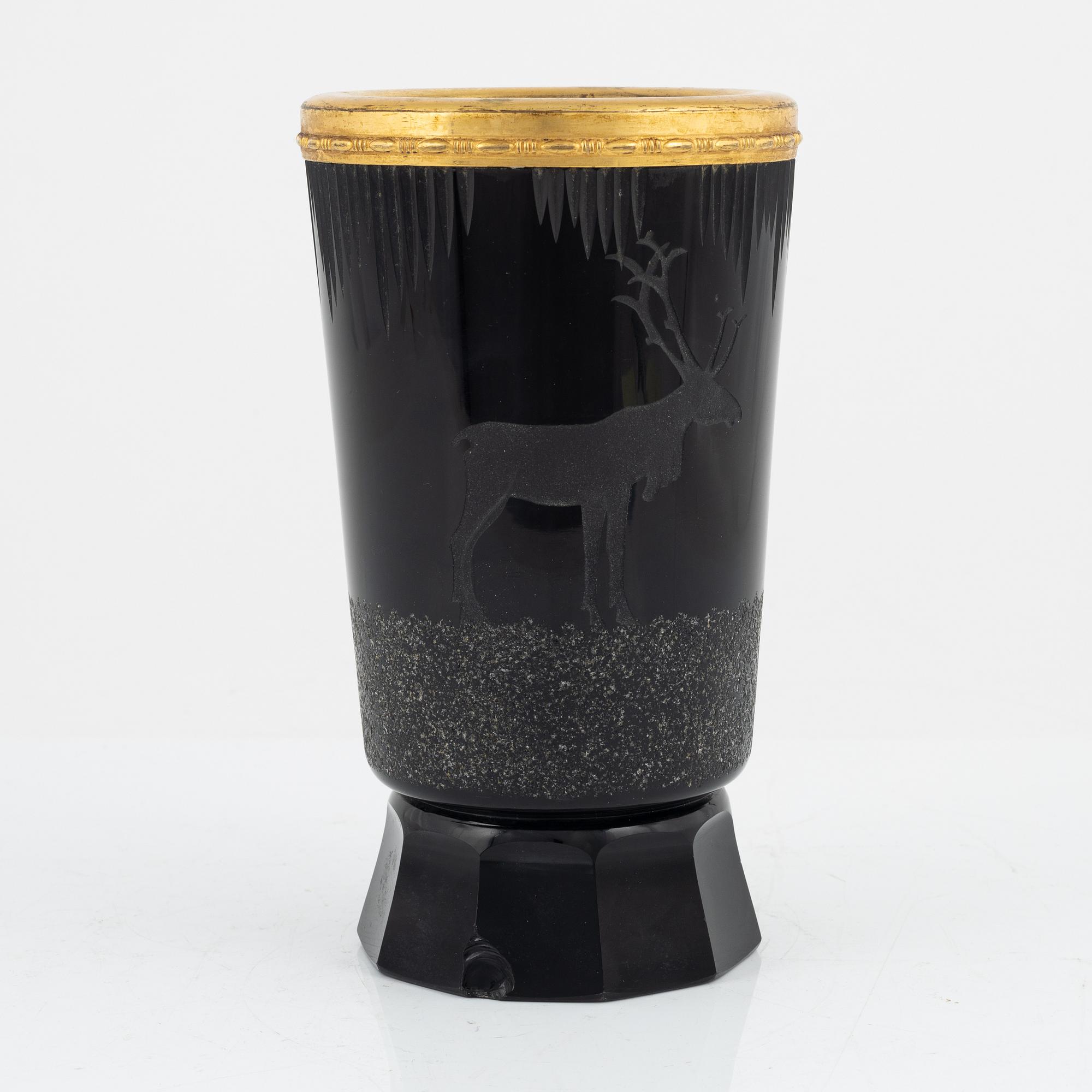 Yrjö Rosola, a glass vase, Karhula/Iittala, 1930's.