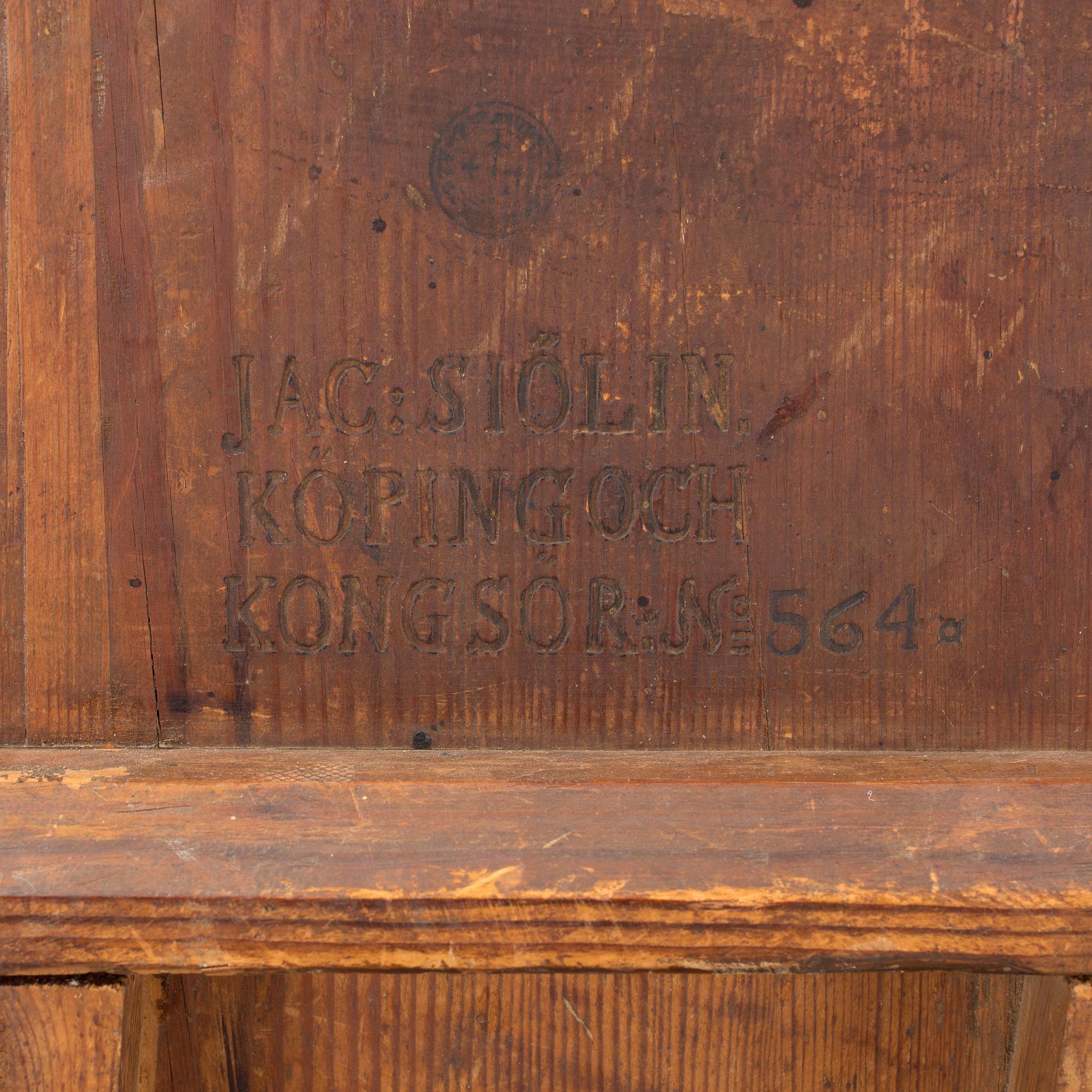 FÄLLBORD, av Jacob Sjölin (mästare i Köping och Kungsör 1767-1785).