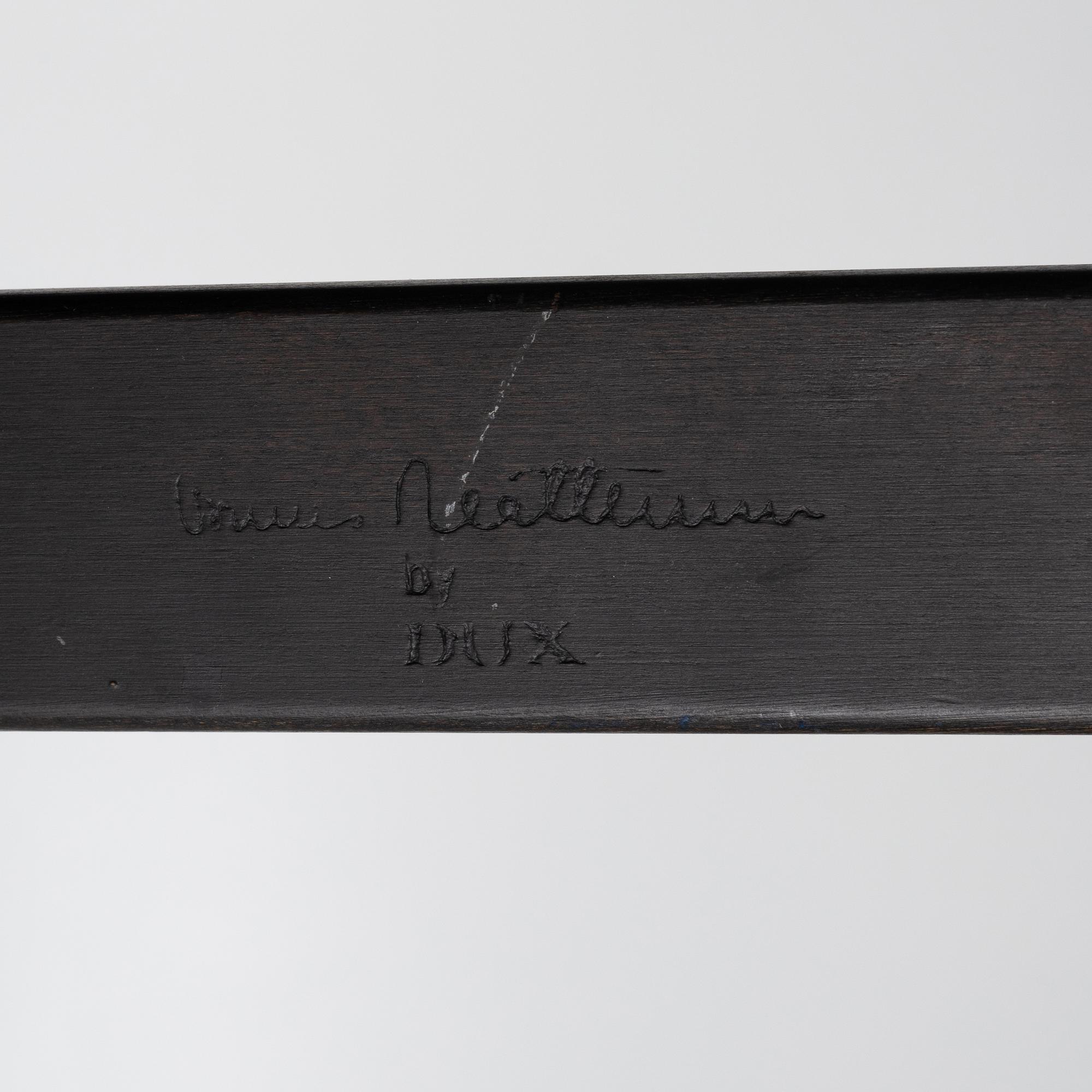 Bruno Mathsson, fåtölj med fotpall, "Pernilla", Dux, 1900-talets andra hälft.