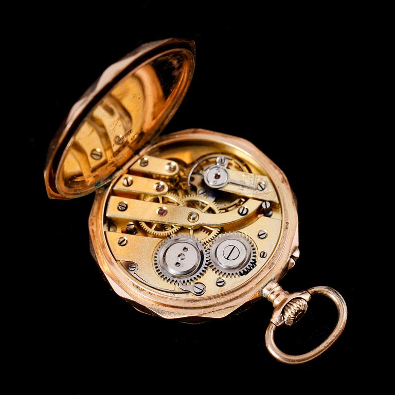 FICKUR, 14 k, guld, tidigt 1900-tal. Total vikt ca 28 g.