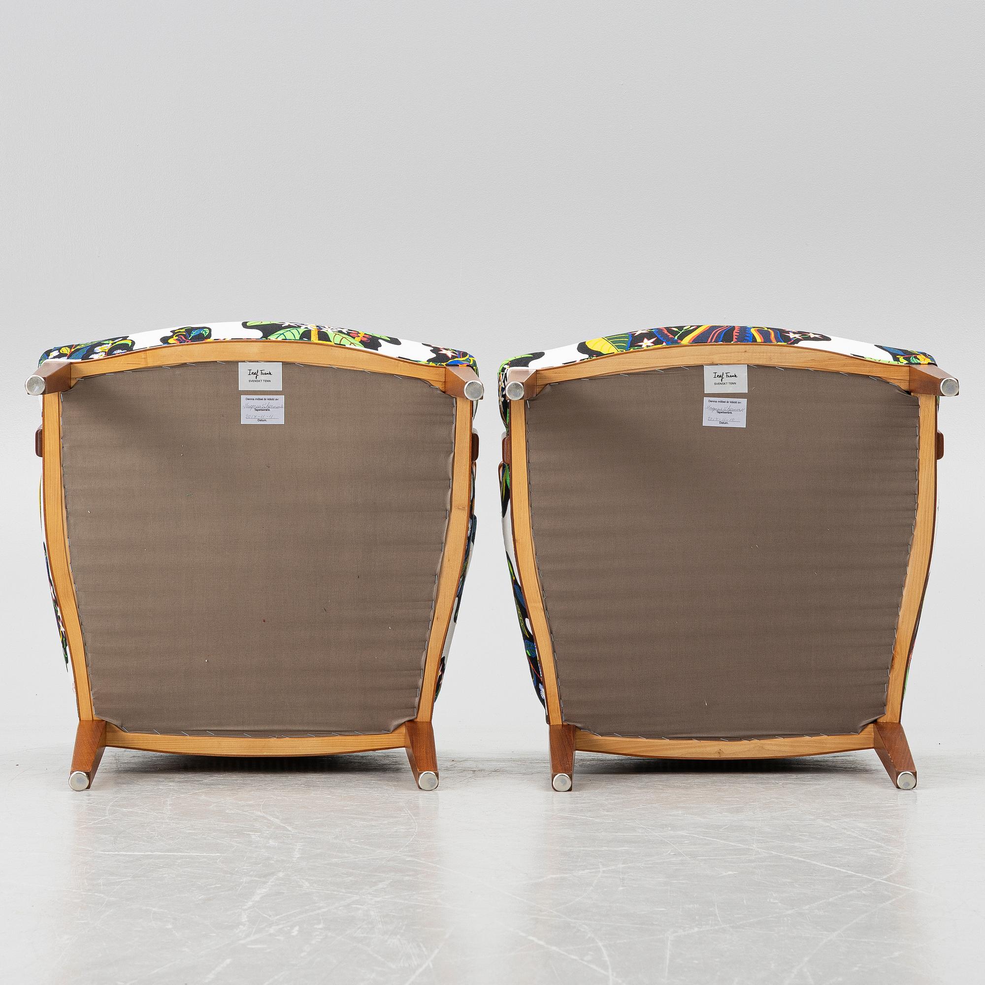 Josef Frank, a pair of model 969 armchairs, Svenskt Tenn, 2014.