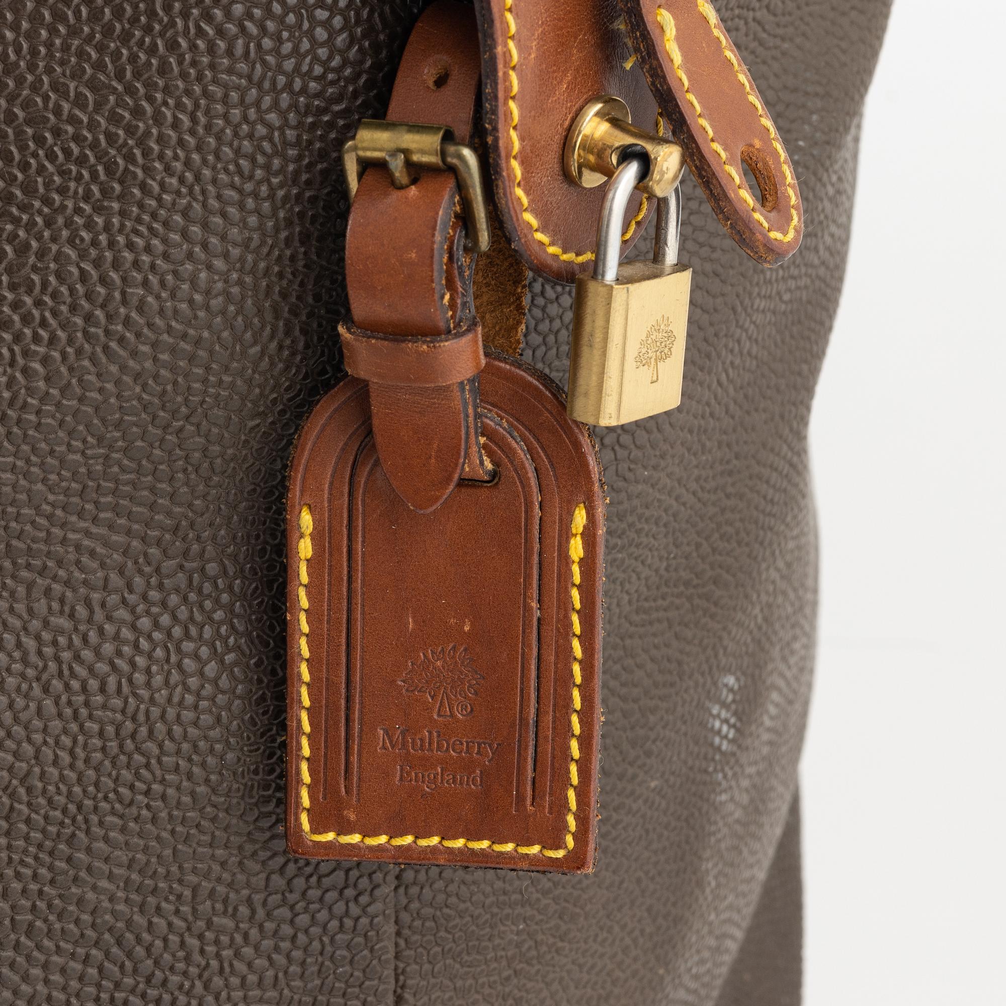 Mulberry, 'Clipper' scotch grain weekend bag.