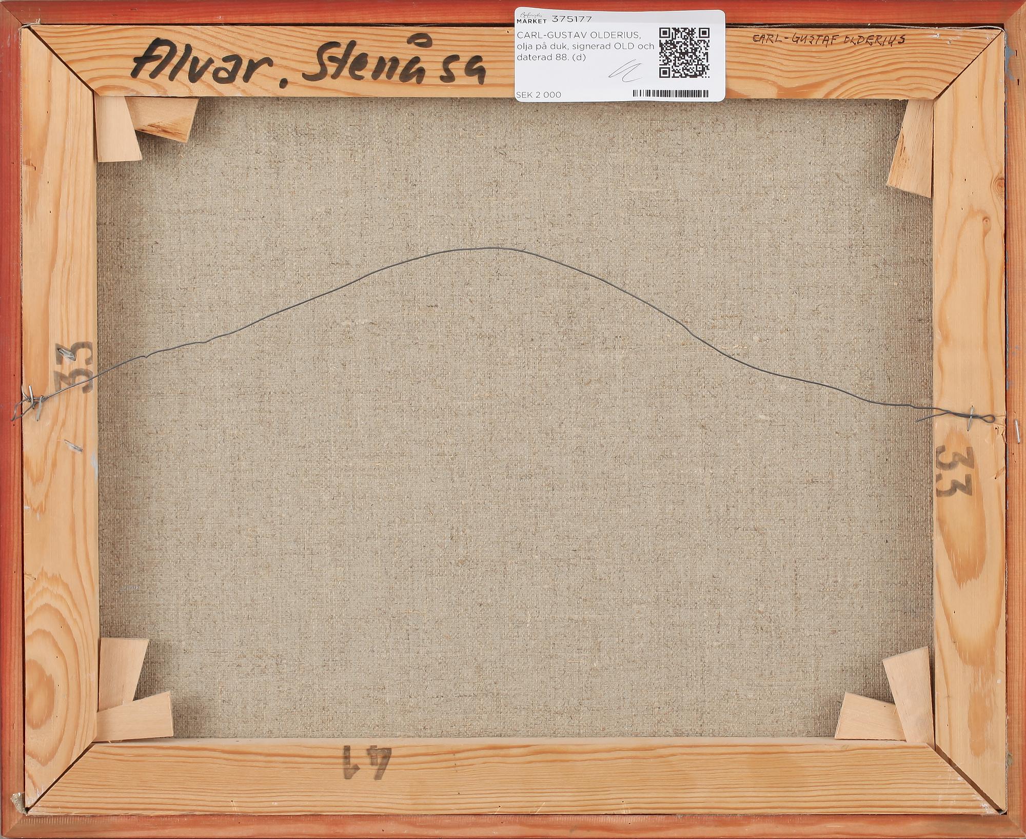 CARL-GUSTAV OLDERIUS, olja på duk, signerad OLD och daterad 88.