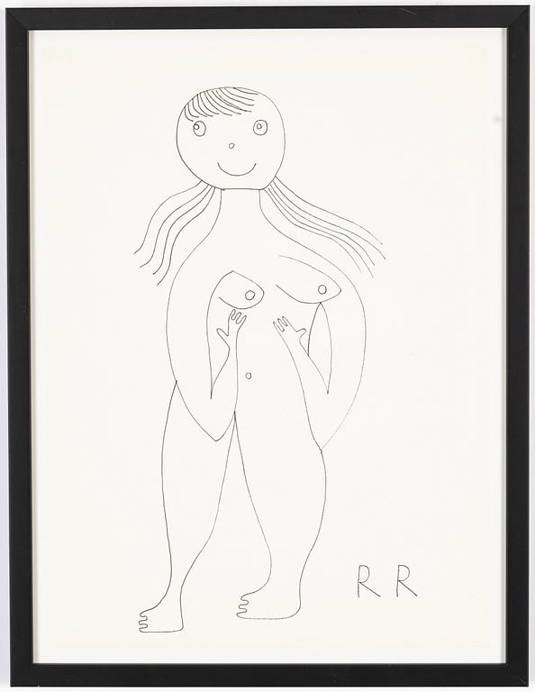 Roger Risberg, indian ink drawing, signed. Executed in 2008.