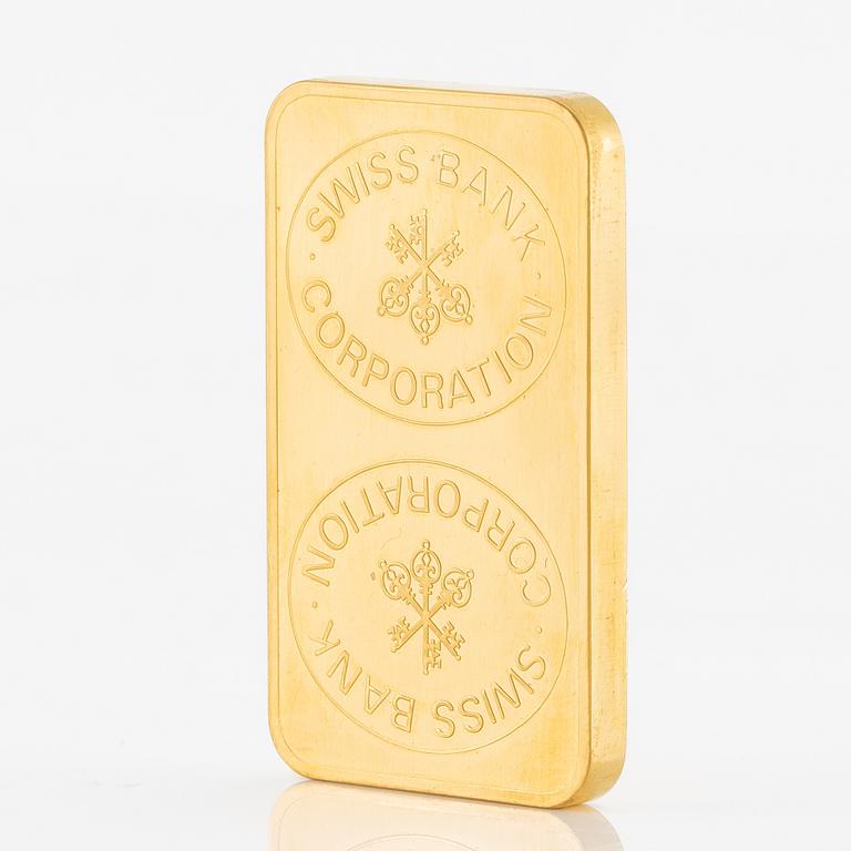 Gold bar, 24K gold, weight 100 g.