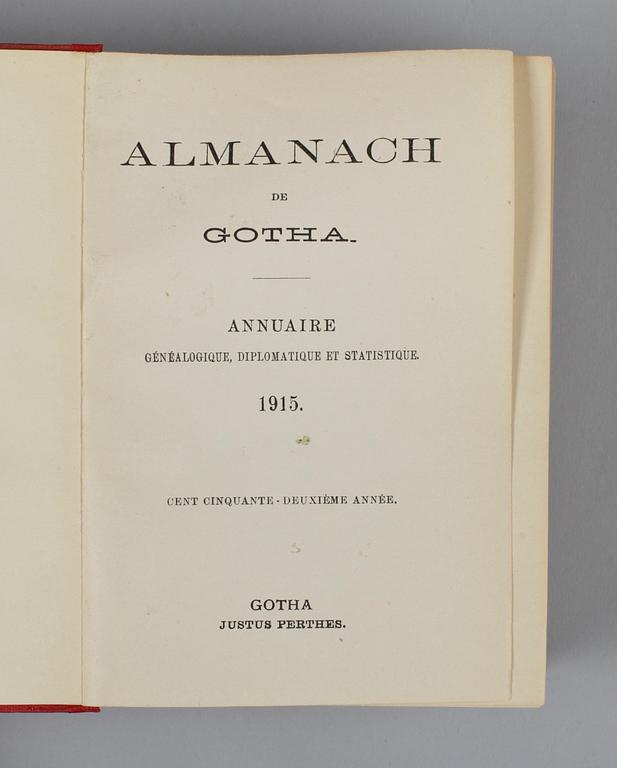 ALMANACH DE GOTHA, ca 540 st, 1782-1944.