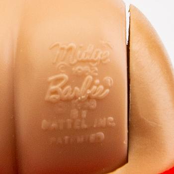 Barbie, docka, vintage " Swirl Ponytail", Mattel 1964/65. Original box, stativ och kläder.