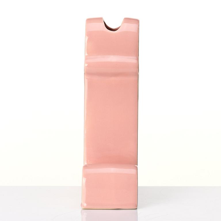 Ettore Sottsass, a 'Shiva' pink glazed ceramic vase, B.D Barcelona, Spain post 1973.