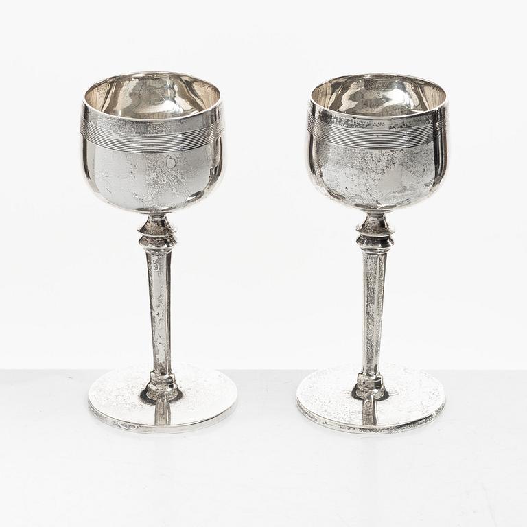Supkoppar, 6 st, silver, Mappin & Webb, Birmingham, England, 1913-15.
