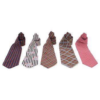 265. TIES, five different,Dior, YSL, Cardin, Kenzo samt Armani.