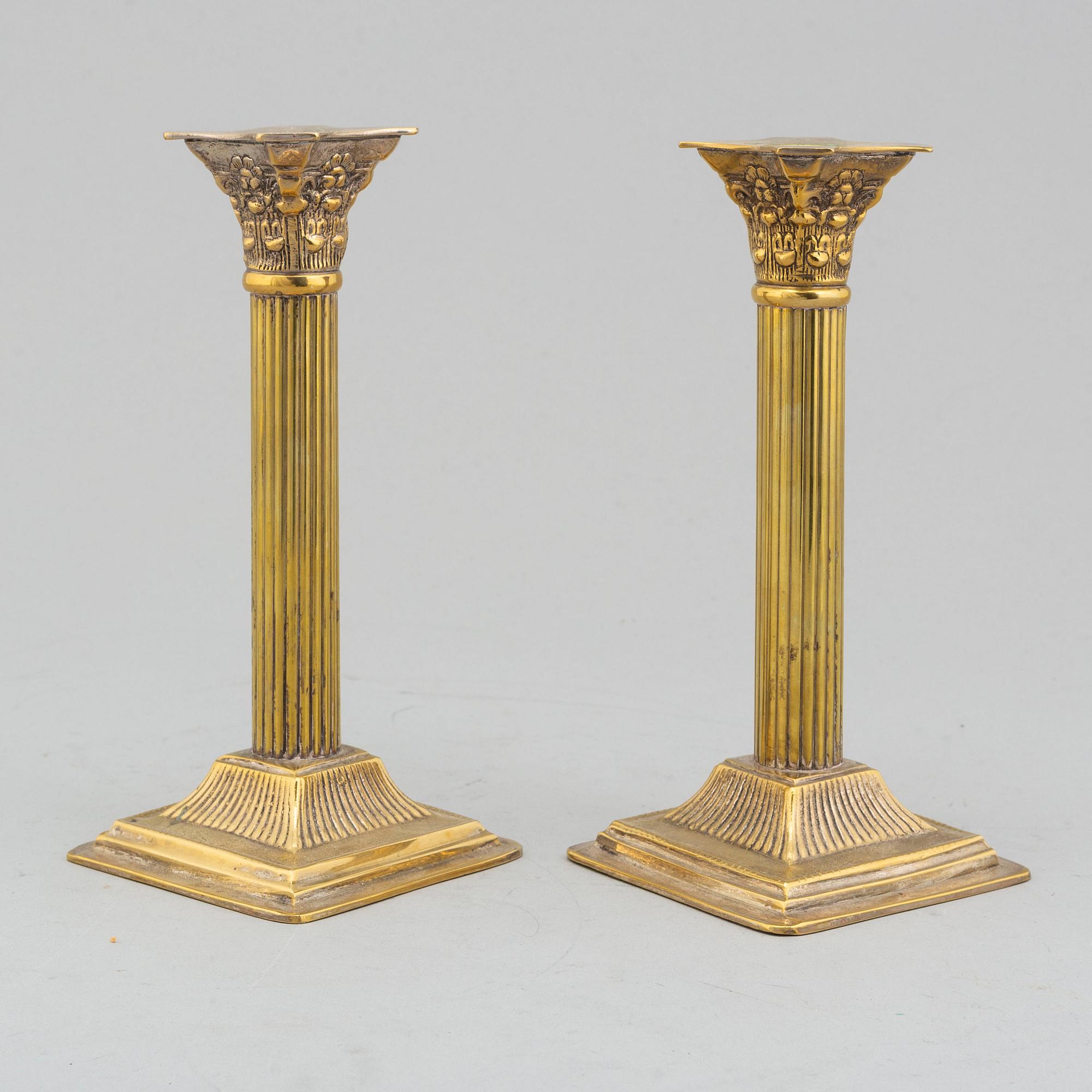 KOLONNLJUSSTAKAR, ett par, omkring år 1900.