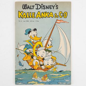 Serietidningar, "Kalle Anka & Co", 14 st, komplett årgång 1950.