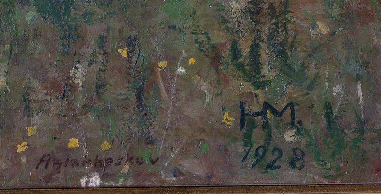 OKÄND KONSTNÄR, olja på duk, monogramsignerad HM, möjligen Polen, daterad 1928.