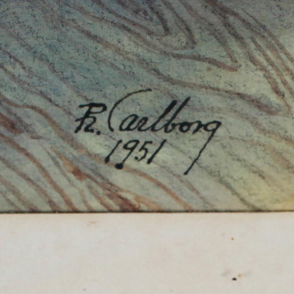 RUDOLF CARLBORG, blandteknik, signerad och daterad 1951.