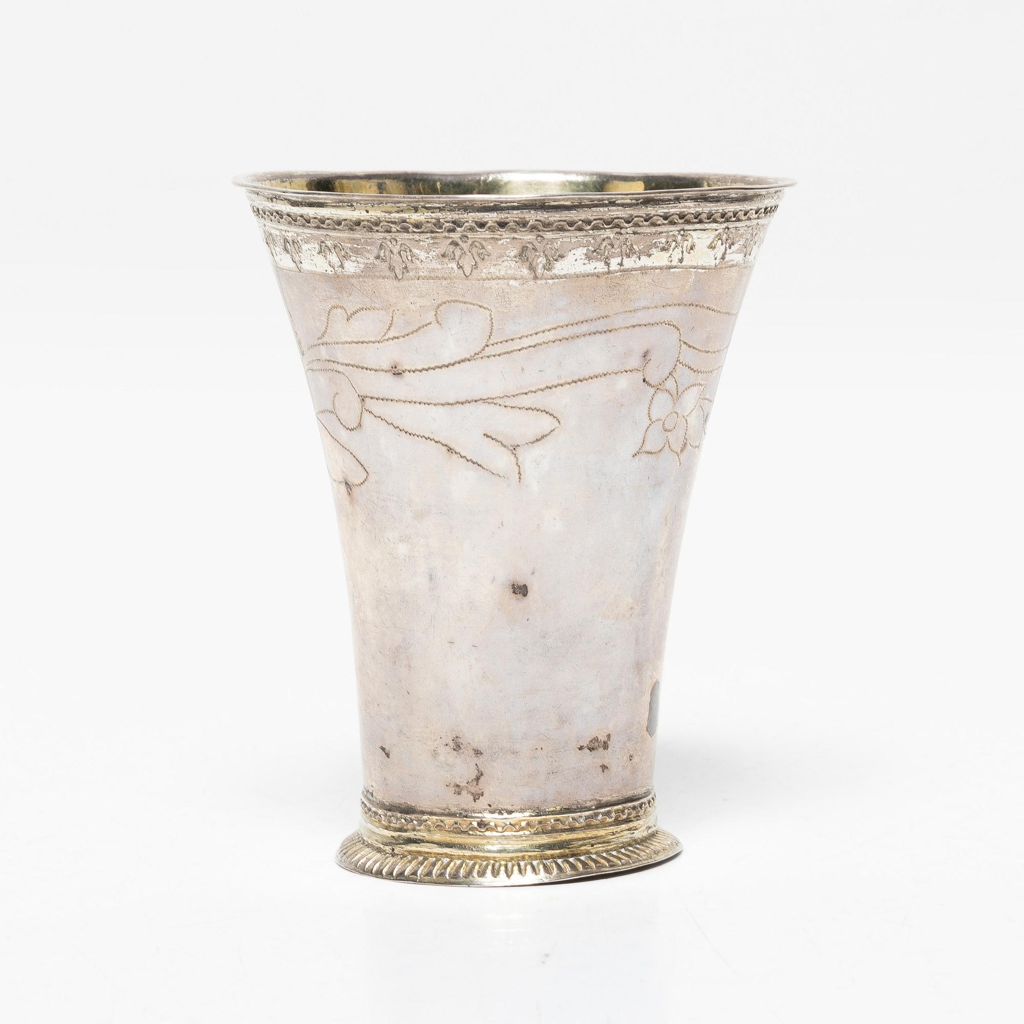 Bägare, silver, Bengt Björn, Västerås 1742.