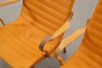 Bruno Mathsson, armchairs 1 pair, "Eva", Karl Mathsson Company, Värnamo, 1973.